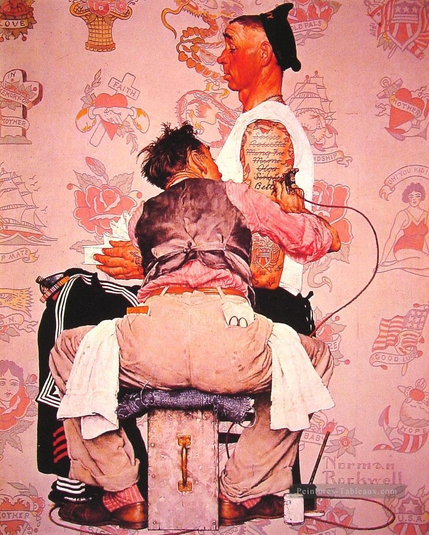 the tattooist 1944 Norman Rockwell Oil Paintings